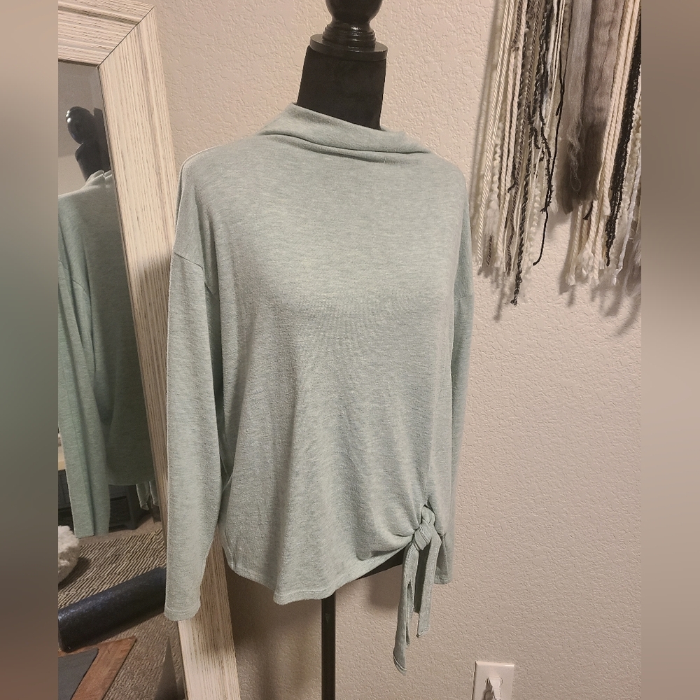Light Green Tie-Front Sweater